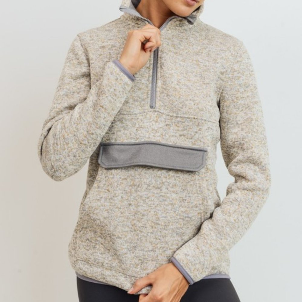Natural Quarter Zip Pullover